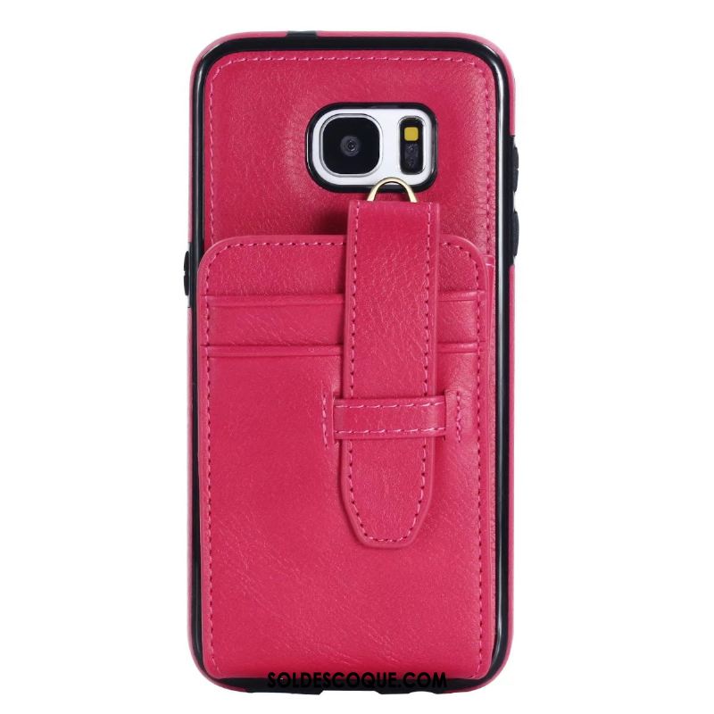 Coque Samsung Galaxy S7 Ornements Suspendus Étoile Carte Étui En Cuir Rouge En Vente