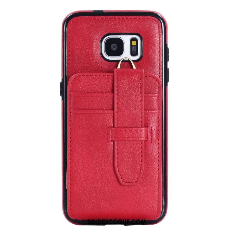 Coque Samsung Galaxy S7 Ornements Suspendus Étoile Carte Étui En Cuir Rouge En Vente