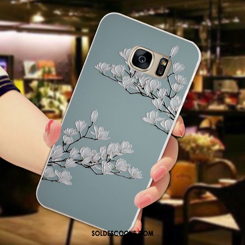 Coque Samsung Galaxy S7 Pétale Gaufrage Fluide Doux Tout Compris Étoile Pas Cher