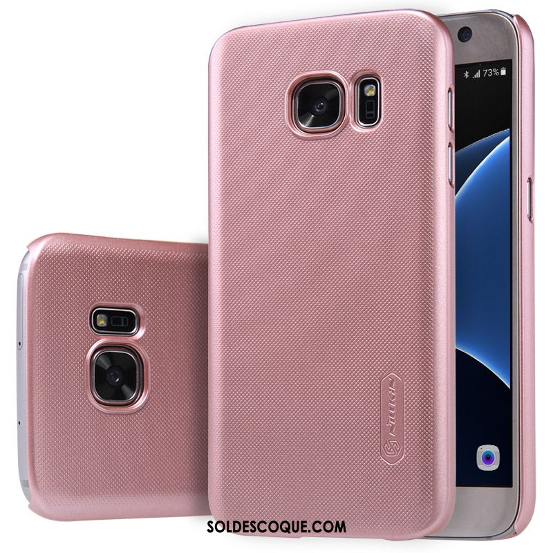 Coque Samsung Galaxy S7 Rose Difficile Protection Or Délavé En Daim En Vente