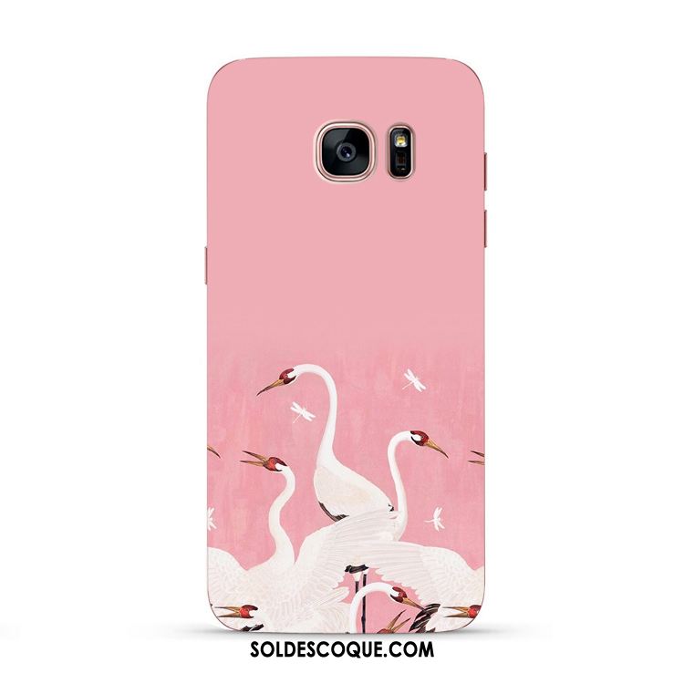 Coque Samsung Galaxy S7 Rose Fluide Doux Oiseau Créatif Étoile En Vente