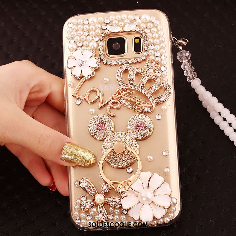 Coque Samsung Galaxy S7 Strass Téléphone Portable Support Pas Cher