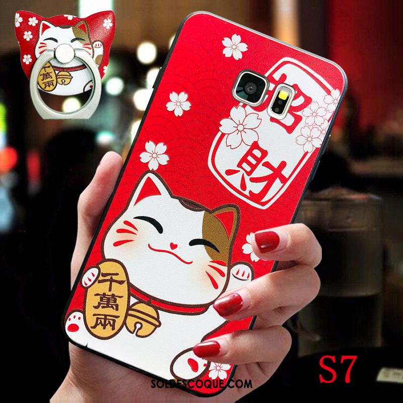 Coque Samsung Galaxy S7 Support Créatif Style Chinois Étui Silicone Housse Pas Cher