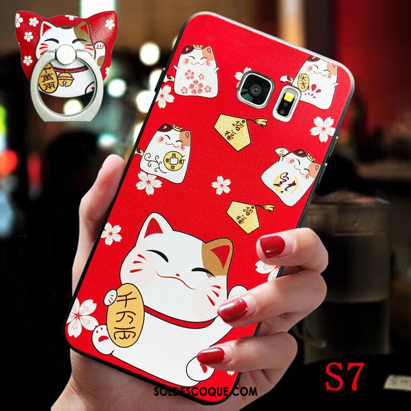 Coque Samsung Galaxy S7 Support Créatif Style Chinois Étui Silicone Housse Pas Cher