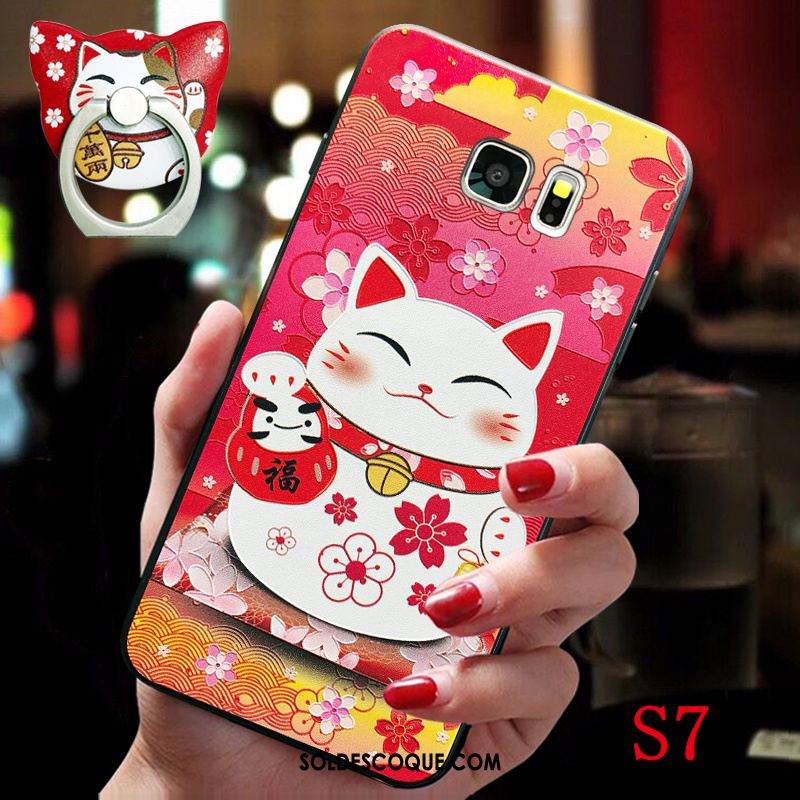 Coque Samsung Galaxy S7 Support Créatif Style Chinois Étui Silicone Housse Pas Cher