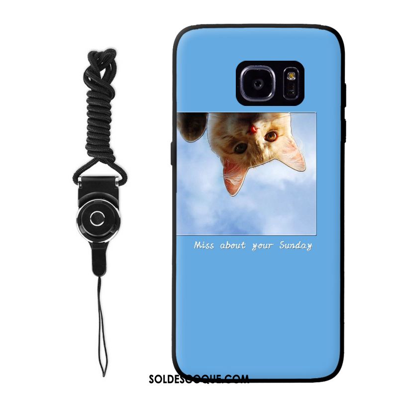 Coque Samsung Galaxy S7 Étoile Bleu Fluide Doux Chat Téléphone Portable Pas Cher
