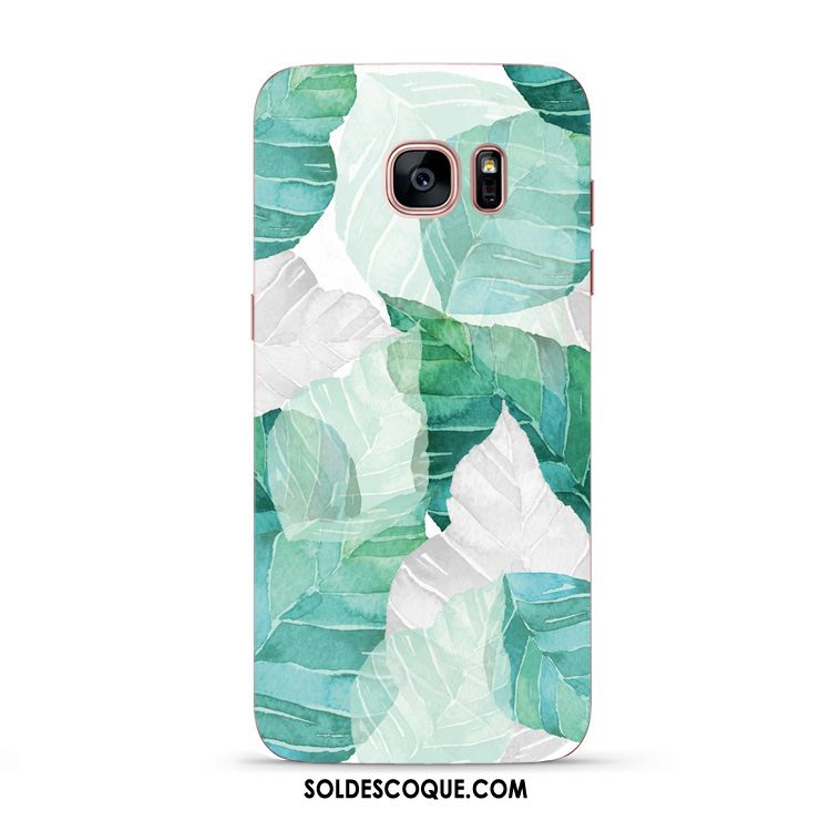 Coque Samsung Galaxy S7 Étoile Feuille Téléphone Portable Art Vert Housse Pas Cher