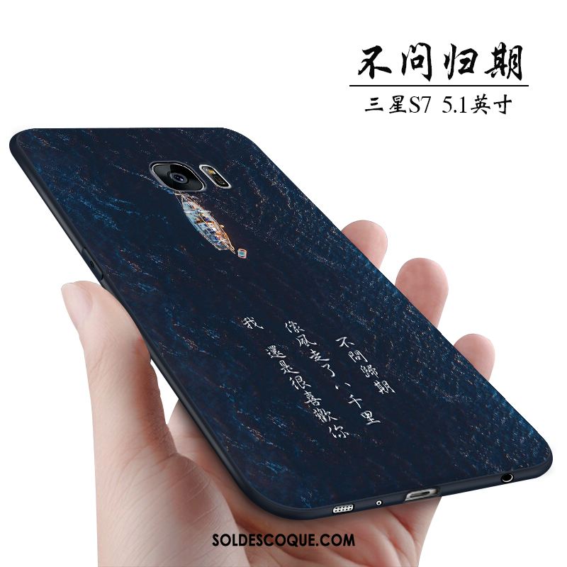 Coque Samsung Galaxy S7 Étoile Personnalité Bleu Créatif Silicone Soldes