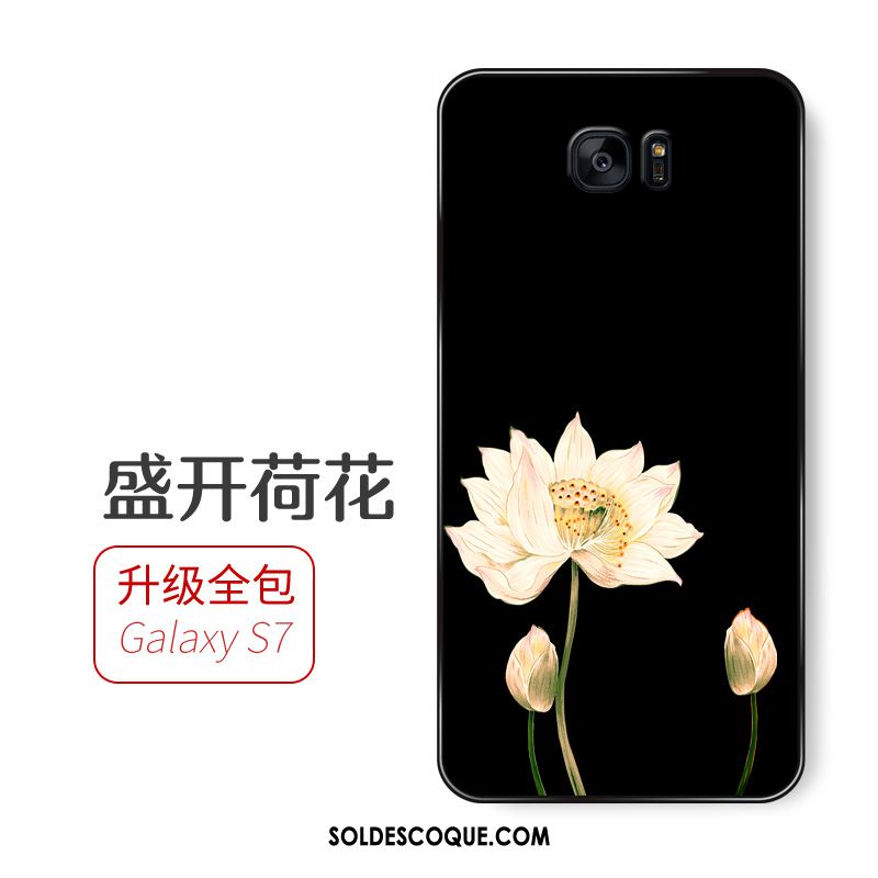 Coque Samsung Galaxy S7 Étui Téléphone Portable Fluide Doux Étoile Noir France
