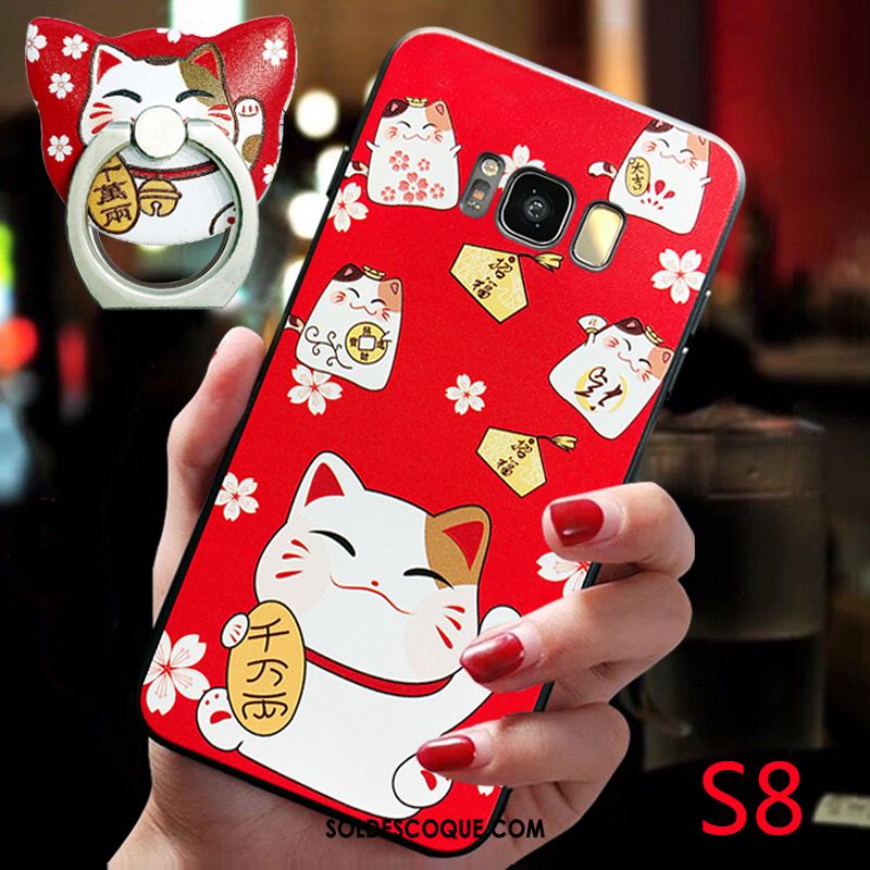 Coque Samsung Galaxy S8 Amoureux Chat Support Ornements Suspendus Incassable Soldes