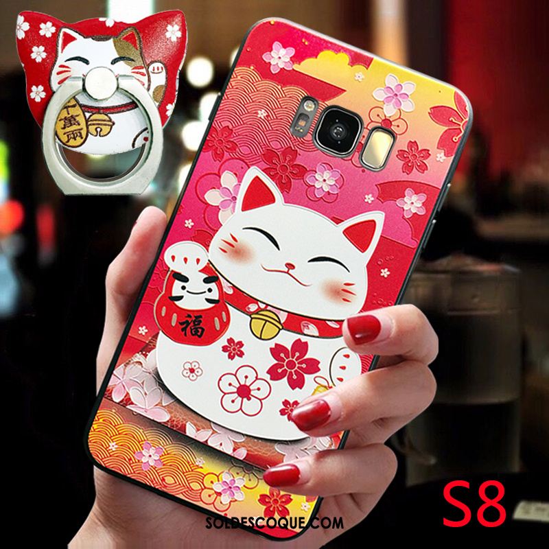 Coque Samsung Galaxy S8 Amoureux Chat Support Ornements Suspendus Incassable Soldes