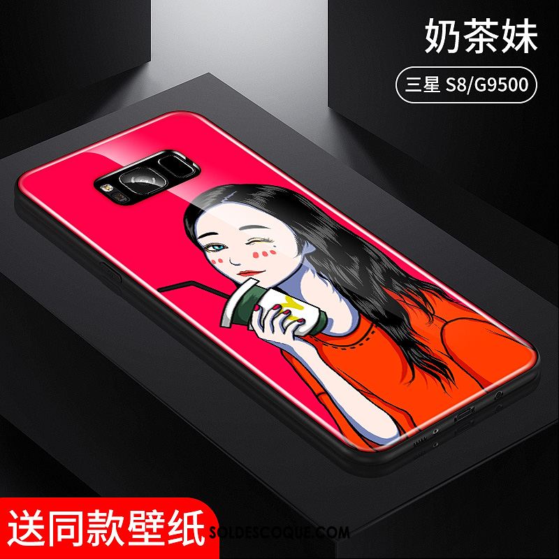 Coque Samsung Galaxy S8 Charmant Protection Dessin Animé Étui Verre Soldes