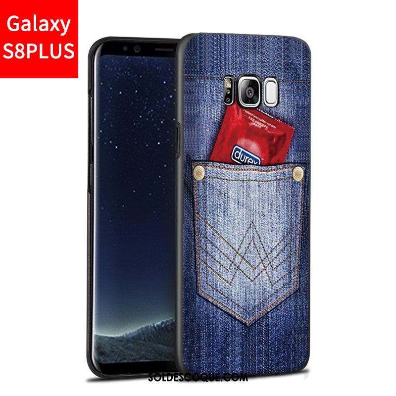 Coque Samsung Galaxy S8+ Délavé En Daim Bleu Téléphone Portable Incassable Étui France