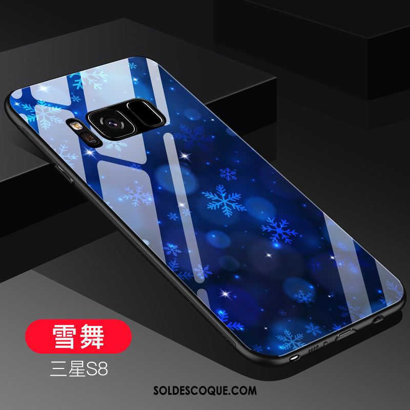 Coque Samsung Galaxy S8 Délavé En Daim Protection Marque De Tendance Bleu Difficile Soldes