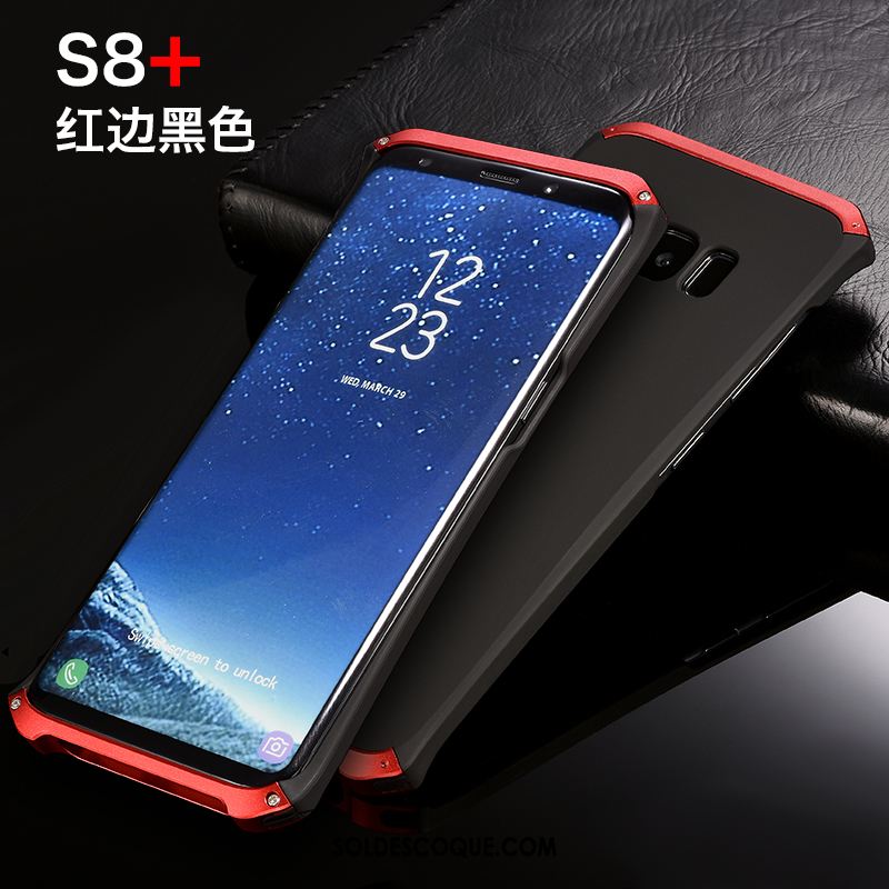 Coque Samsung Galaxy S8+ Délavé En Daim Tendance Étui Incassable Métal France