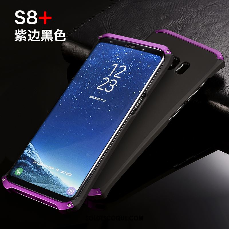 Coque Samsung Galaxy S8+ Délavé En Daim Tendance Étui Incassable Métal France