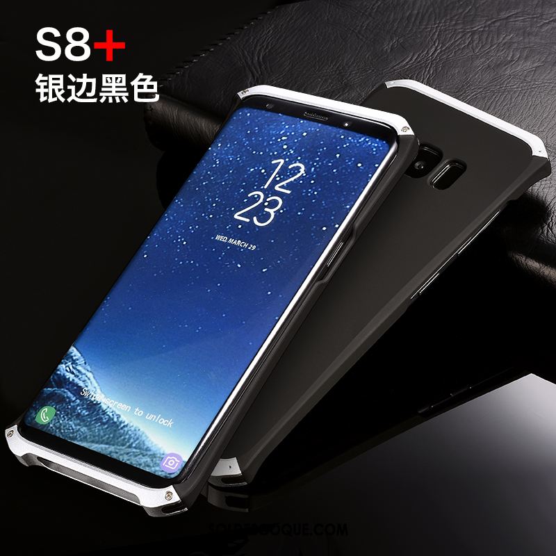 Coque Samsung Galaxy S8+ Délavé En Daim Tendance Étui Incassable Métal France