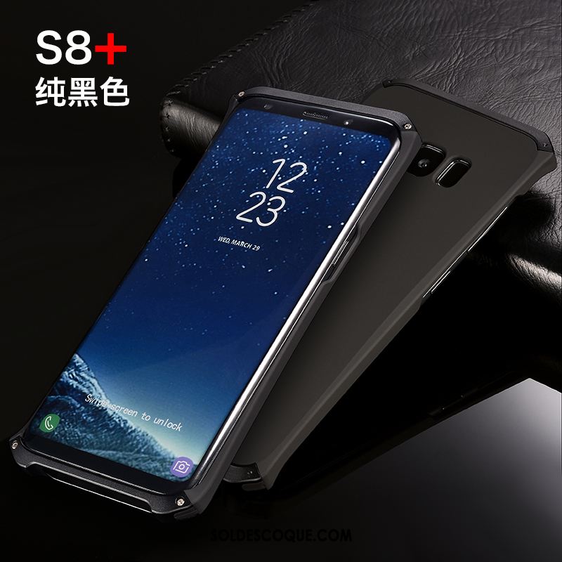 Coque Samsung Galaxy S8+ Délavé En Daim Tendance Étui Incassable Métal France