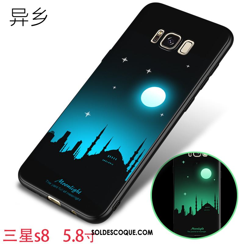 Coque Samsung Galaxy S8 Lumineuses Étui Fluide Doux Protection Délavé En Daim Pas Cher