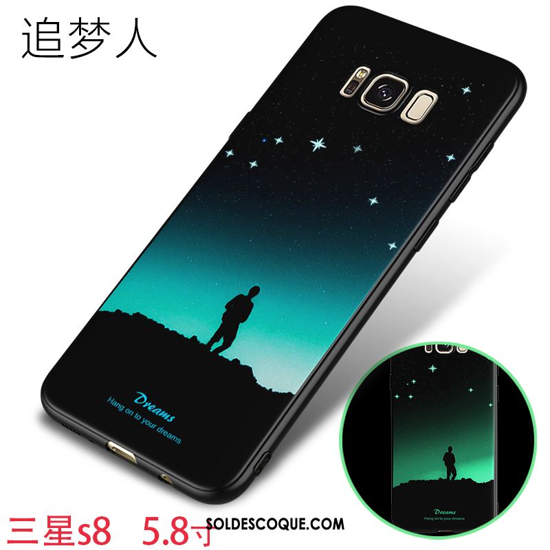 Coque Samsung Galaxy S8 Lumineuses Étui Fluide Doux Protection Délavé En Daim Pas Cher