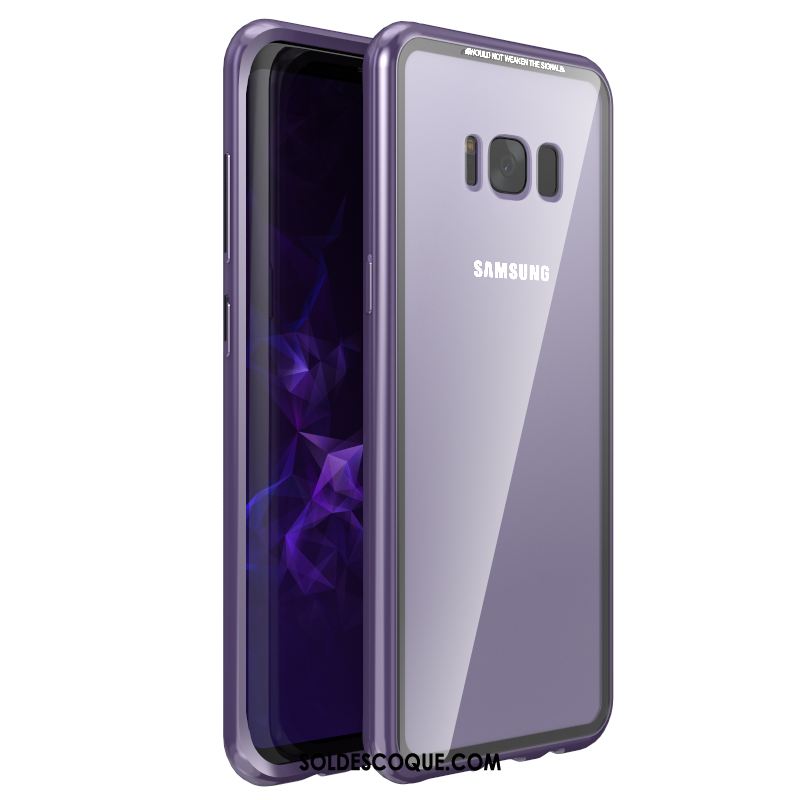 Coque Samsung Galaxy S8 Marque De Tendance Couvercle Arrière Magnétisme Téléphone Portable Métal Soldes