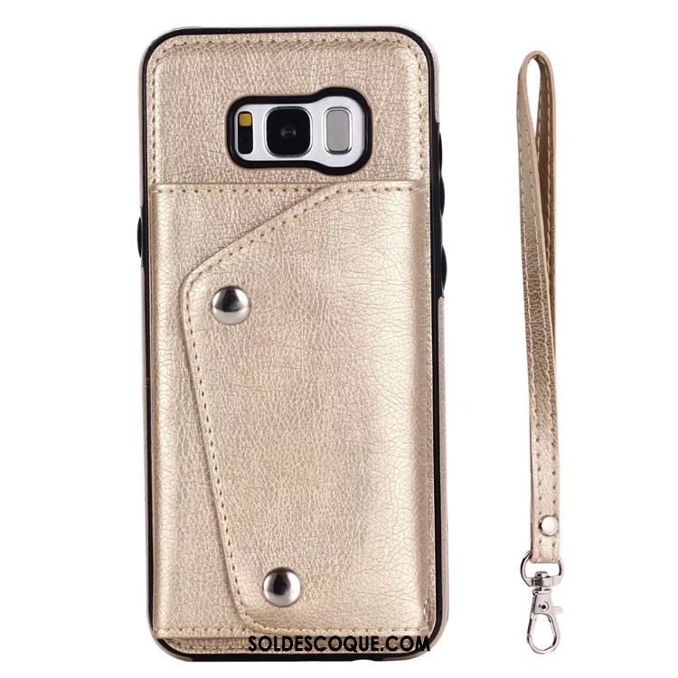 Coque Samsung Galaxy S8+ Or Rose Sac Carte Ornements Suspendus Étui En Cuir Portefeuille En Vente