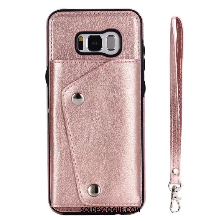 Coque Samsung Galaxy S8+ Or Rose Sac Carte Ornements Suspendus Étui En Cuir Portefeuille En Vente