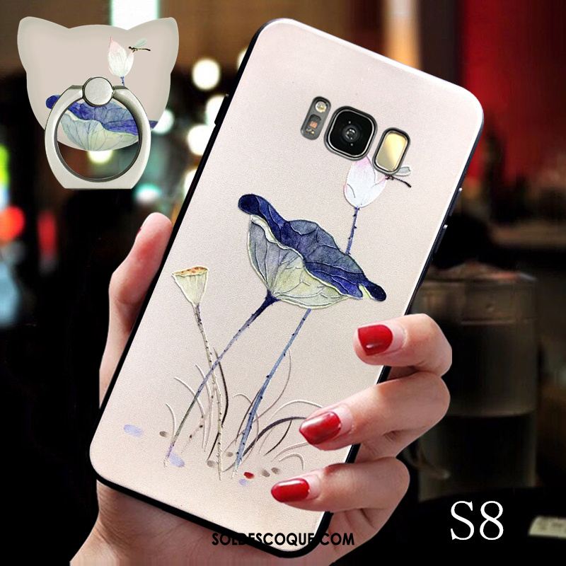 Coque Samsung Galaxy S8 Ornements Suspendus Marque De Tendance Étui Anneau Très Mince En Ligne