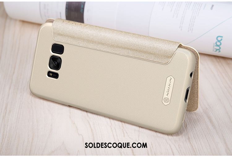 Coque Samsung Galaxy S8 Protection Authentique Étui En Cuir Or Étoile Pas Cher