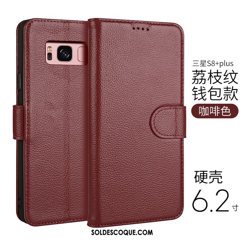 Coque Samsung Galaxy S8+ Protection Litchi Étui Téléphone Portable Modèle Fleurie Housse En Ligne