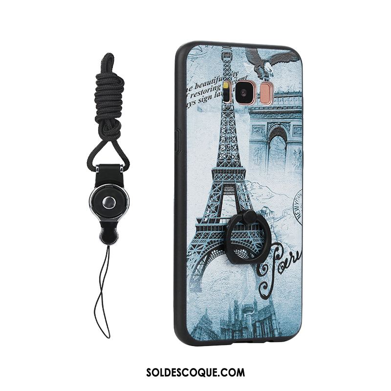 Coque Samsung Galaxy S8+ Téléphone Portable Incassable Gaufrage Gris Ornements Suspendus Pas Cher