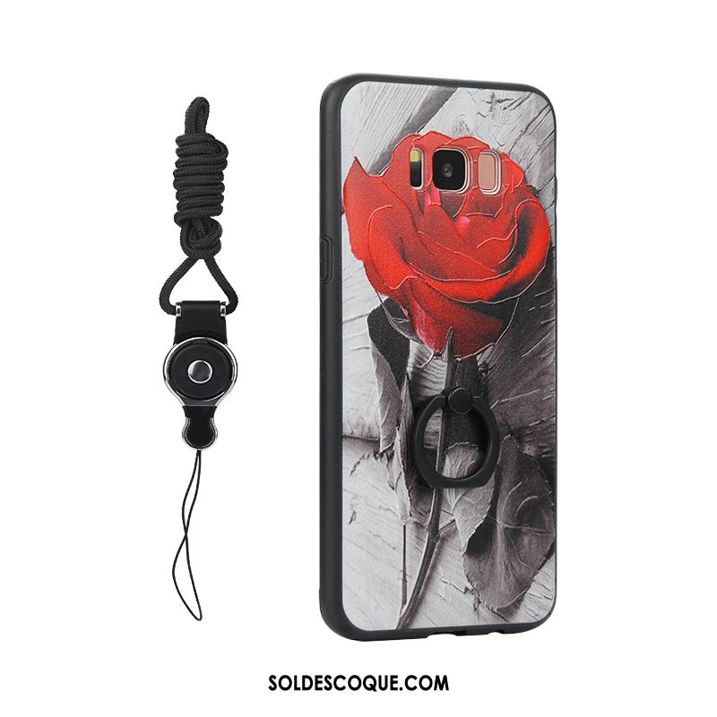 Coque Samsung Galaxy S8+ Téléphone Portable Incassable Gaufrage Gris Ornements Suspendus Pas Cher