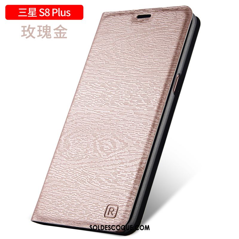 Coque Samsung Galaxy S8+ Téléphone Portable Or Rose Étoile Étui En Cuir Protection Pas Cher