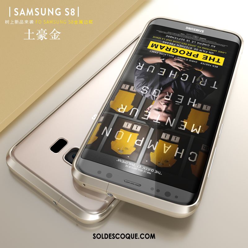 Coque Samsung Galaxy S8 Étoile Noir Étui Border Métal Soldes