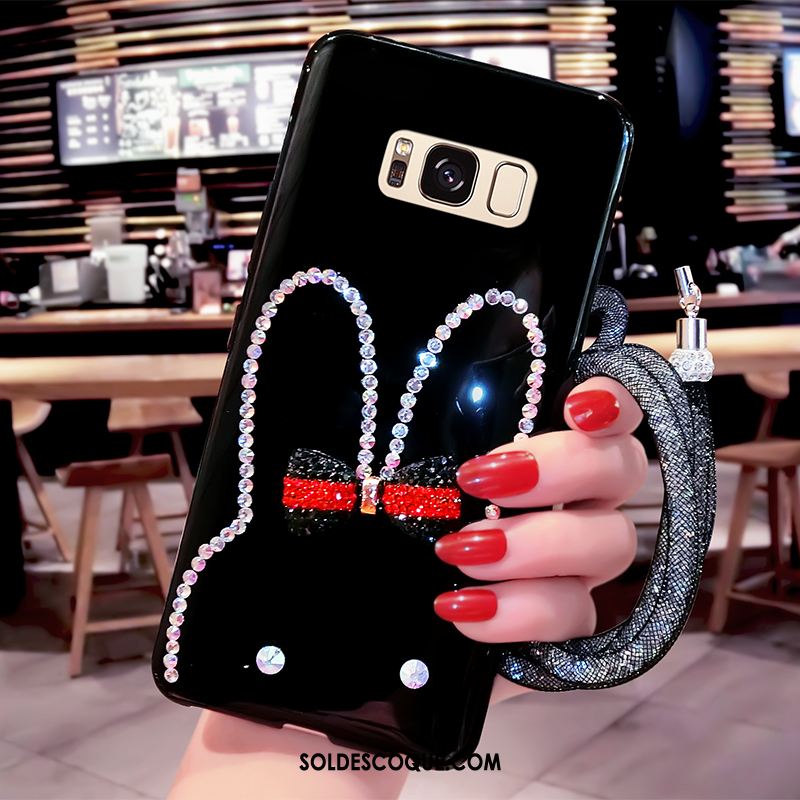 Coque Samsung Galaxy S8 Étui Étoile Strass Noir Protection En Ligne