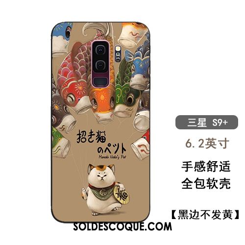 Coque Samsung Galaxy S9+ Amoureux Fluide Doux Téléphone Portable Dessin Animé Tout Compris Pas Cher