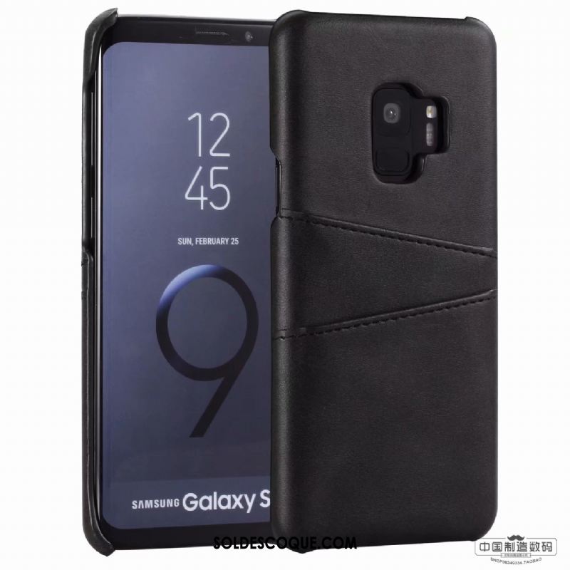 Coque Samsung Galaxy S9 Carte Cuir Véritable Étui En Cuir Téléphone Portable Rouge Soldes