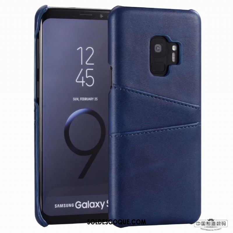 Coque Samsung Galaxy S9 Carte Cuir Véritable Étui En Cuir Téléphone Portable Rouge Soldes