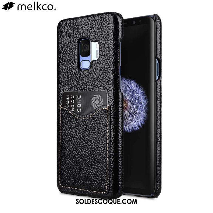 Coque Samsung Galaxy S9 Cuir Couvercle Arrière Bleu Étoile Carte Housse Pas Cher