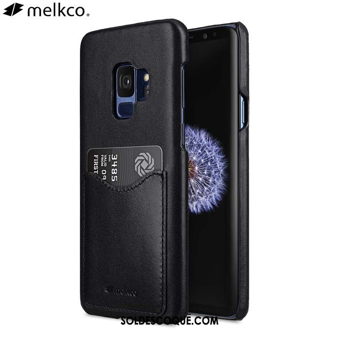 Coque Samsung Galaxy S9 Cuir Couvercle Arrière Bleu Étoile Carte Housse Pas Cher