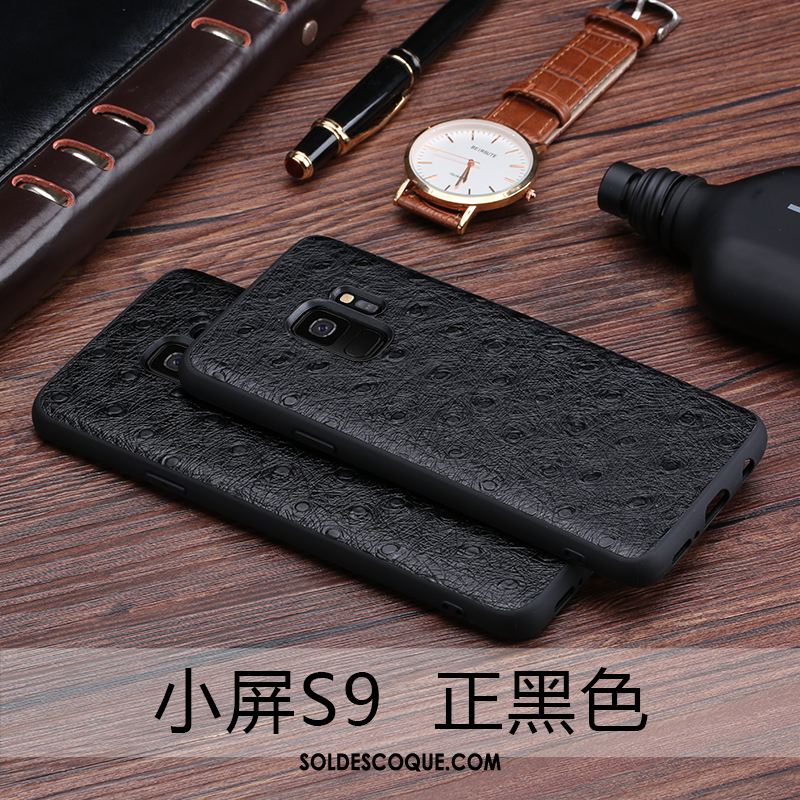 Coque Samsung Galaxy S9 Cuir Véritable Téléphone Portable Protection Incassable Noir France
