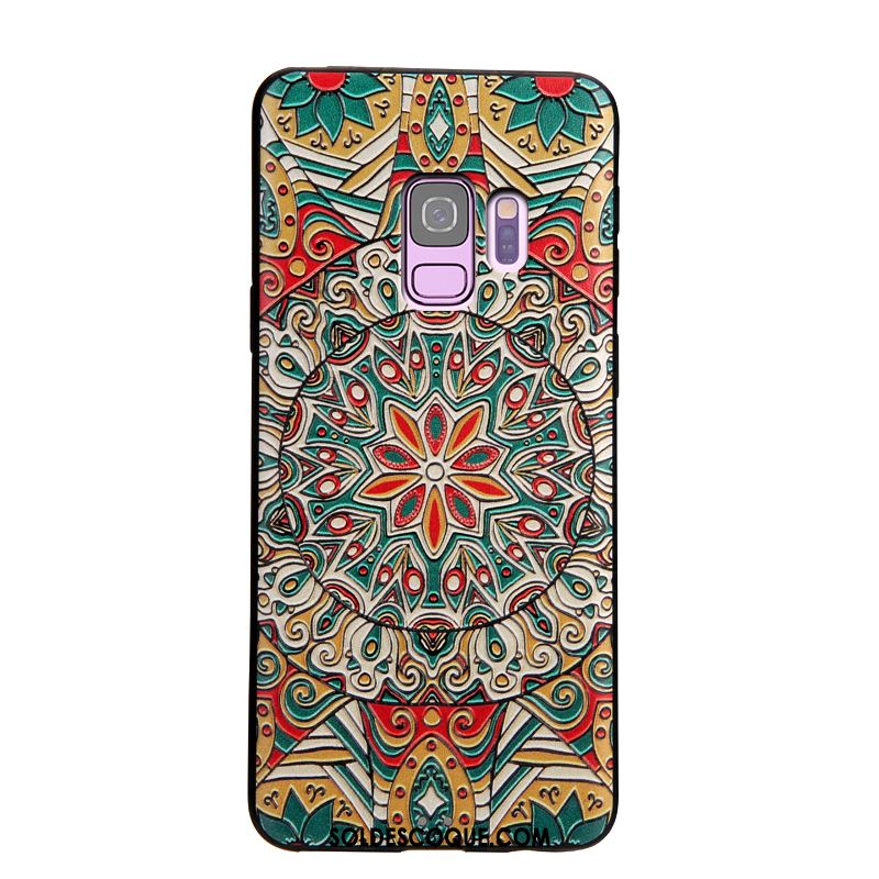 Coque Samsung Galaxy S9 Fluide Doux Personnalité Gaufrage Longue Multicolore Soldes