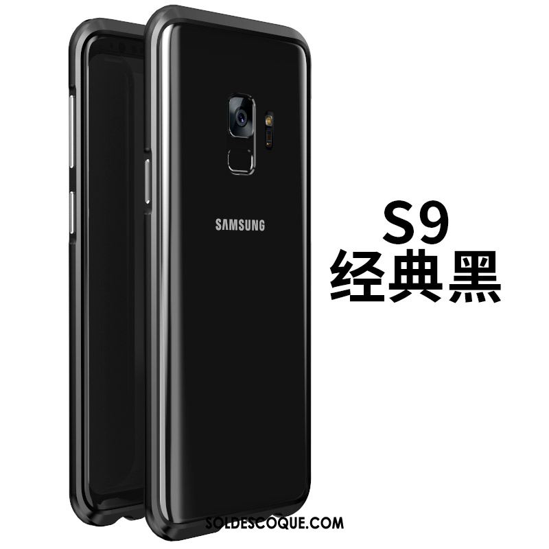 Coque Samsung Galaxy S9 Noir Border Couvercle Arrière Métal Étoile France