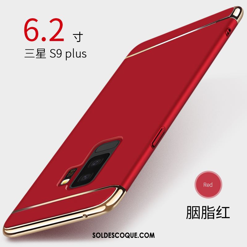 Coque Samsung Galaxy S9+ Nouveau Vin Rouge Créatif Étoile Délavé En Daim Housse Pas Cher