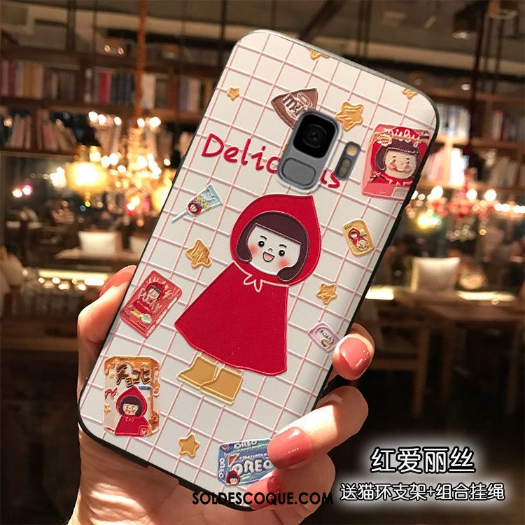 Coque Samsung Galaxy S9 Personnalité Vert Dessin Animé Net Rouge Étoile Housse En Ligne