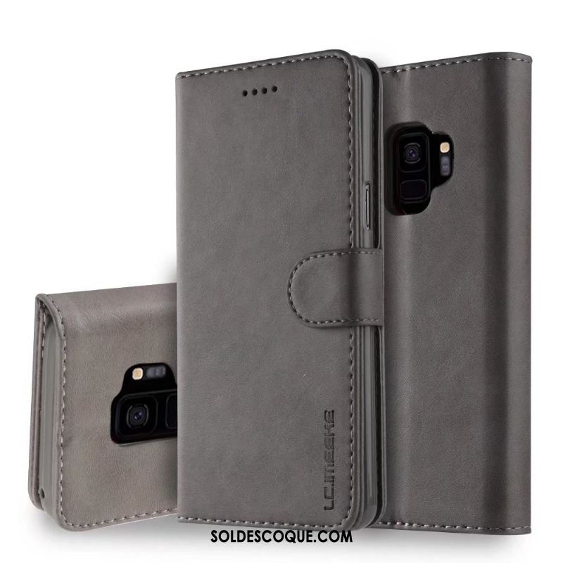 Coque Samsung Galaxy S9 Protection Cuir Véritable Business Étui En Cuir Légère Pas Cher