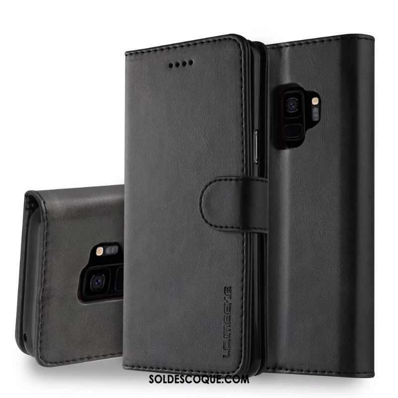 Coque Samsung Galaxy S9 Protection Cuir Véritable Business Étui En Cuir Légère Pas Cher