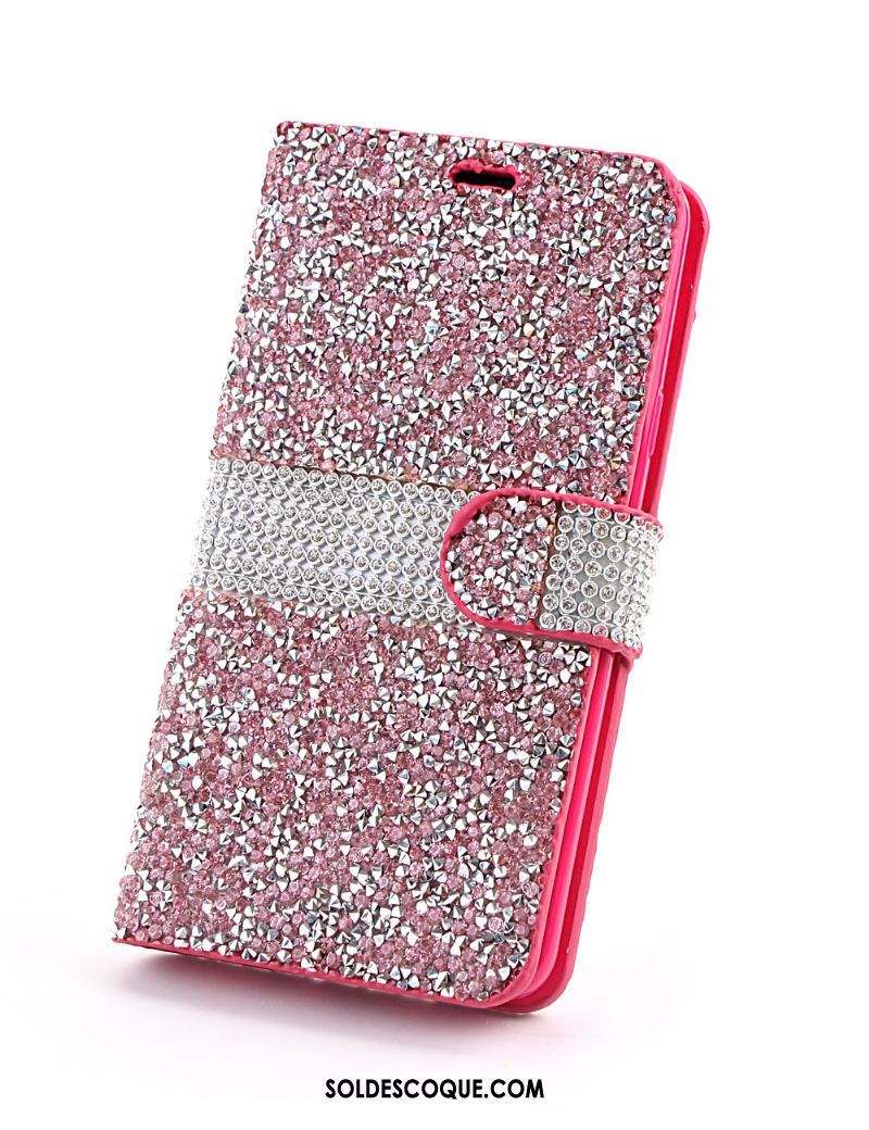 Coque Samsung Galaxy S9+ Protection Strass Rouge Étui En Cuir Incruster Strass En Ligne