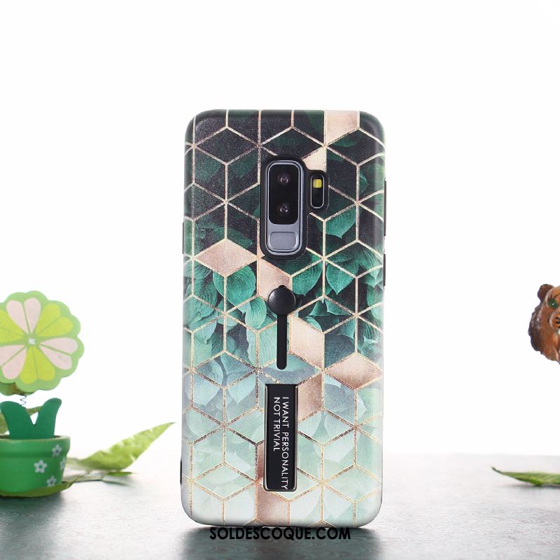 Coque Samsung Galaxy S9+ Téléphone Portable Simple Losange Gaufrage Peinture Pas Cher