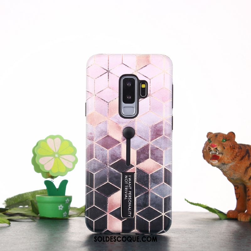 Coque Samsung Galaxy S9+ Téléphone Portable Simple Losange Gaufrage Peinture Pas Cher